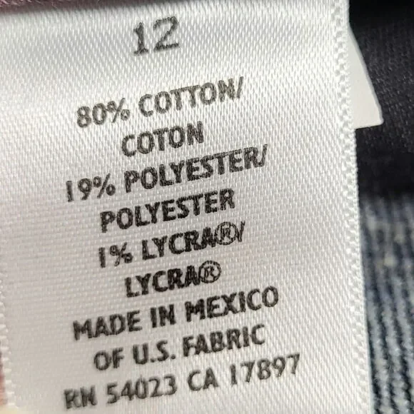 Vintage Y2K Old Navy Zipper Straight Leg High Rise Denim Jeans Size 12 Like New - Picture 13 of 14